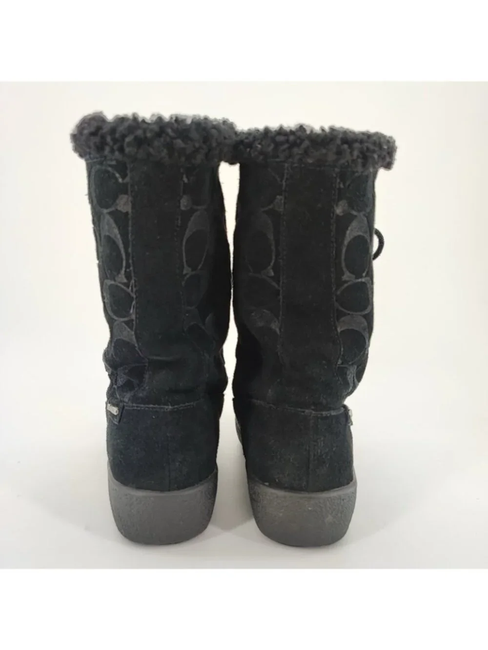 Coach Tuesday Women’s 7.5 US Boots Suede Black Winter Sheepskin Lined A7408 - Picture 4 of 10